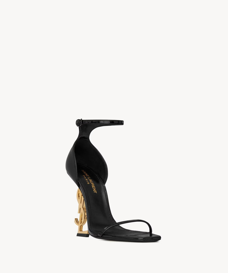 SAINT LAURENT SANDÁLIA OPYUM BLACK AND GOLD