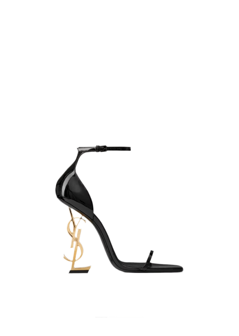 SAINT LAURENT SANDÁLIA OPYUM BLACK AND GOLD