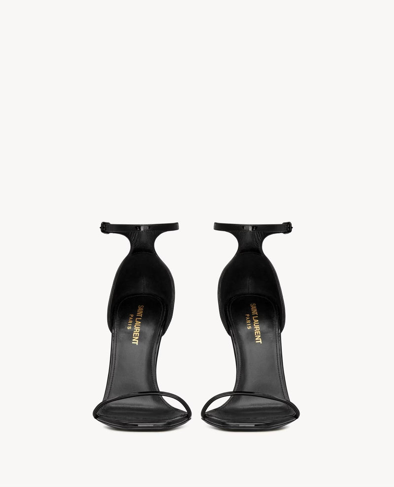 SAINT LAURENT SANDÁLIA OPYUM BLACK AND GOLD