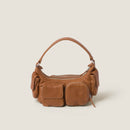Bolsa Pocket Miu Miu em couro caramel
