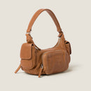 Bolsa Pocket Miu Miu em couro caramel