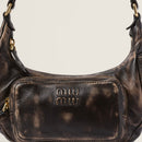 Bolsa Pocket Miu Miu em couro coffe