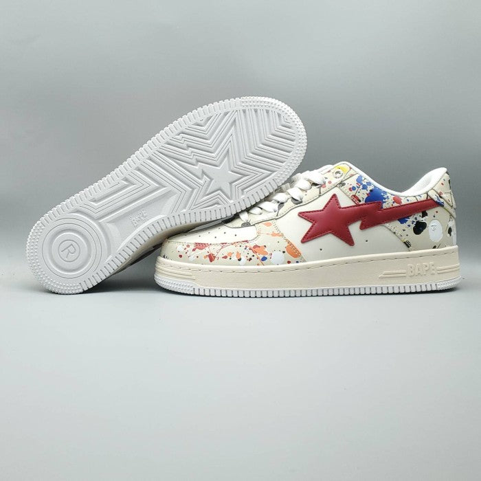 Bapesta Low 'Paint Splatter - Ivory'
