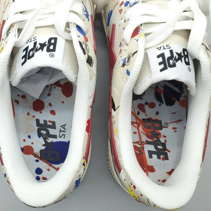 Bapesta Low 'Paint Splatter - Ivory'