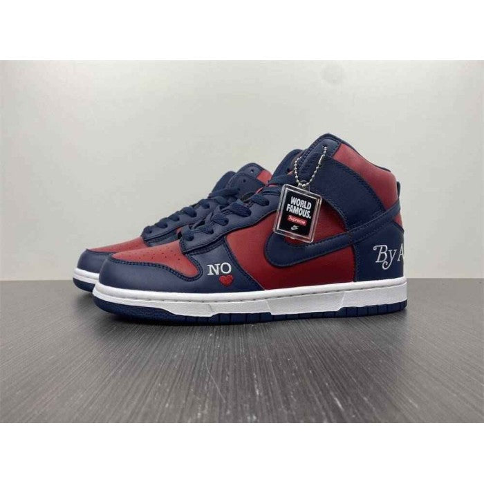 Supreme x Dunk High SB 'By Any Means - Red Navy'
