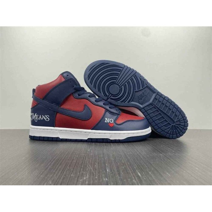 Supreme x Dunk High SB 'By Any Means - Red Navy'