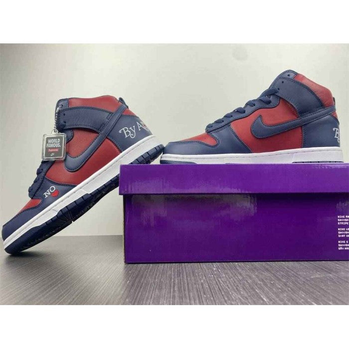 Supreme x Dunk High SB 'By Any Means - Red Navy'