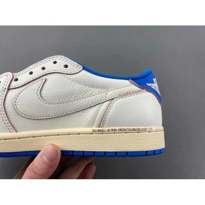 Fragment Design x Travis Scott x Air Jordan 1 Retro Low OG SP 'Sail Military Blue'