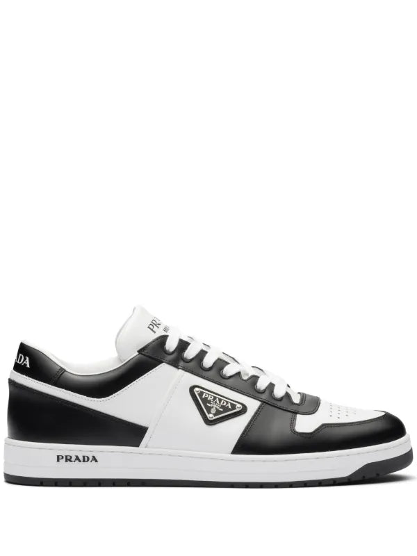 Prada Downtown Low Top Sneakers Leather White Black