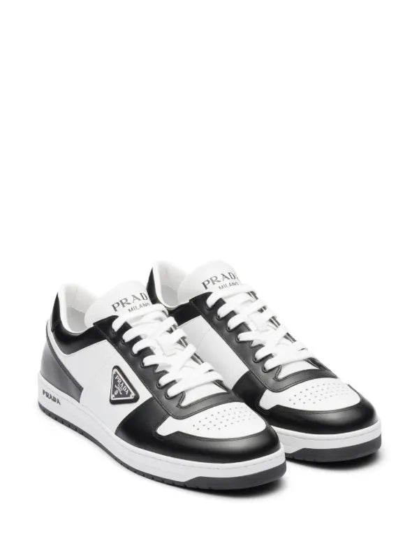 Prada Downtown Low Top Sneakers Leather White Black