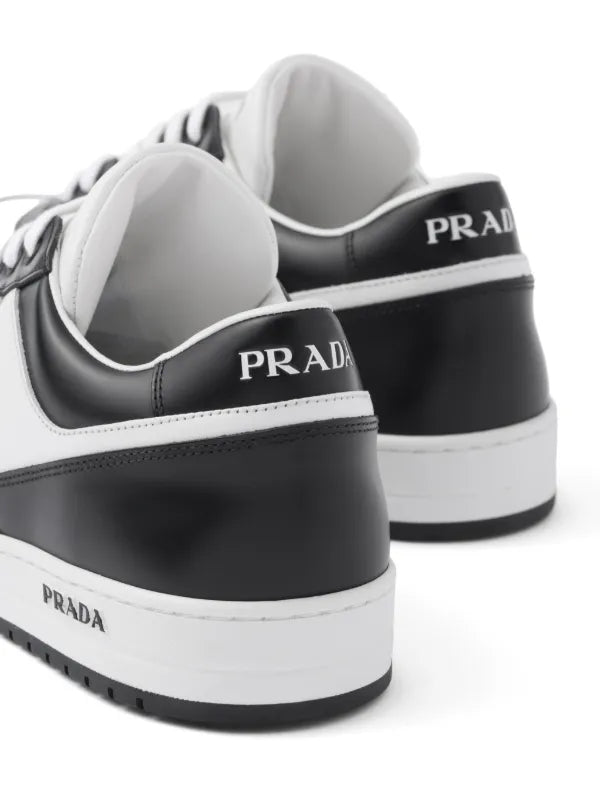Prada Downtown Low Top Sneakers Leather White Black