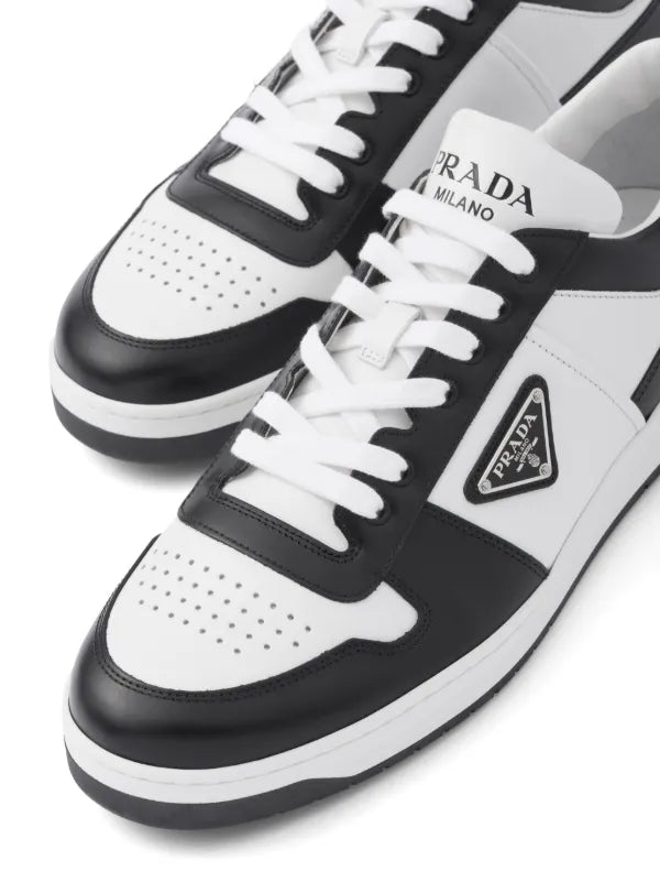 Prada Downtown Low Top Sneakers Leather White Black
