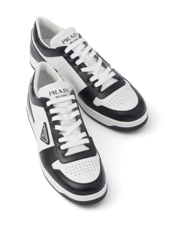 Prada Downtown Low Top Sneakers Leather White Black